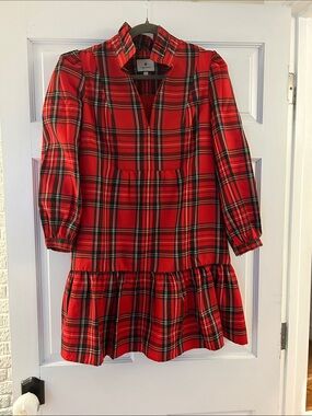 Tuckernuck Red Plaid Drop-Waist Dress